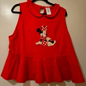 Women's Disney Minnie ruffled top sz 1X